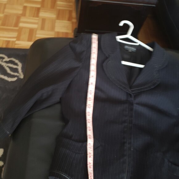 Della Spiga Italy, dark navy blue Blazer w leather accents and matching bermuda - Picture 6 of 15